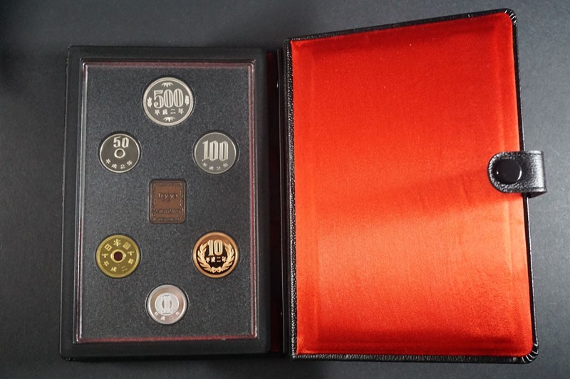 (506)日本貨幣 プルーフ貨幣セット 1988年昭和63年 1990年平成2年 造幣局 Mint Bureau Japan ミントコイン硬貨 未使用年銘板付き状態良好_画像6