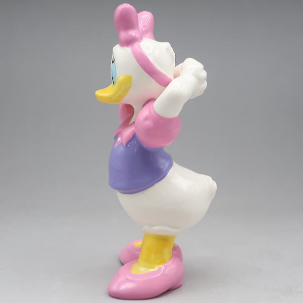  Disney Donald & daisy TDL ceramics figure Tokyo Disney Land 2000 year rom and rear (before and after) 