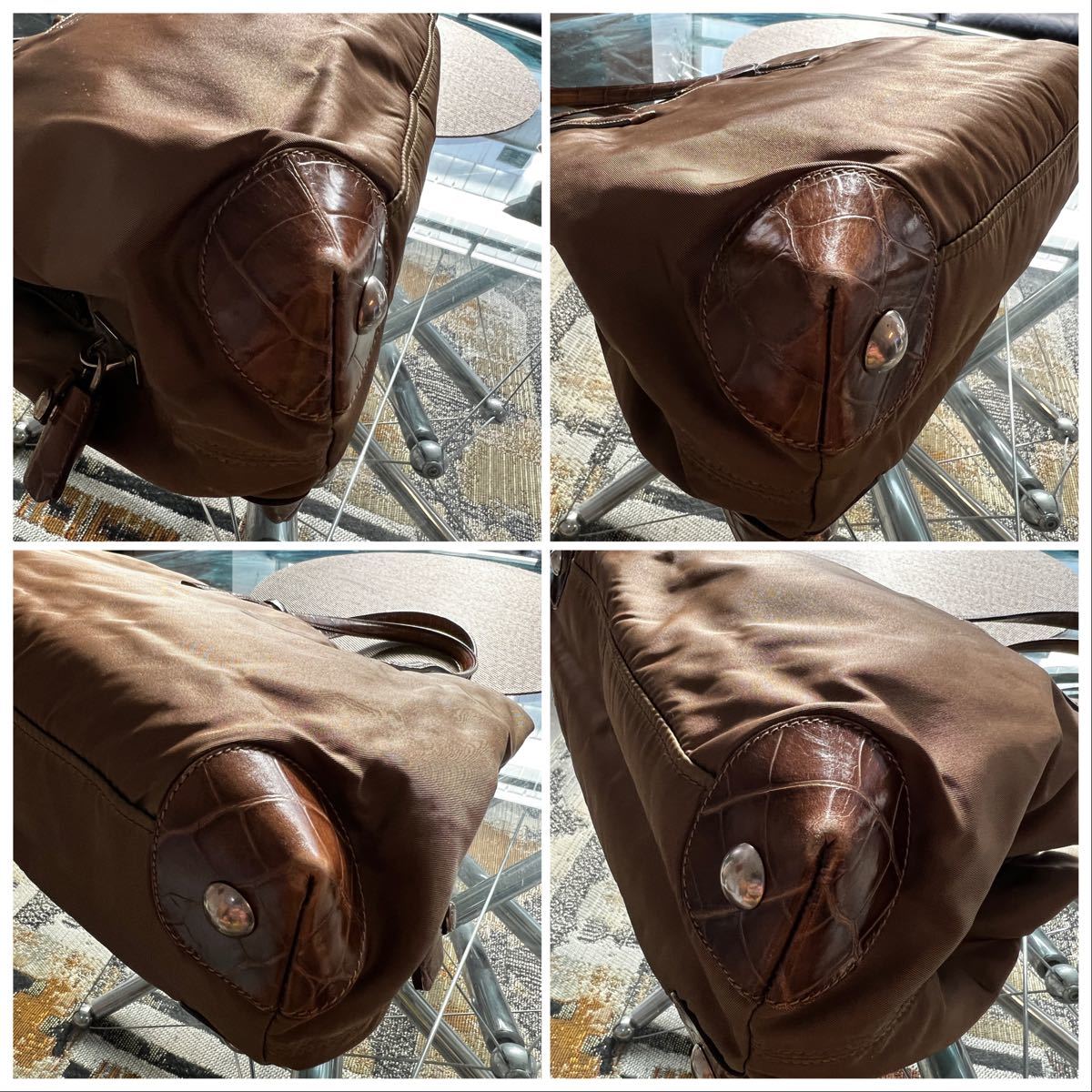 プラダ PRADA ハンドバッグ ナイロン カーキ パイソン pa-trenggalek.go.id