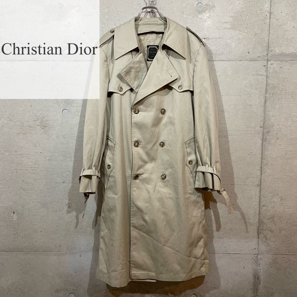 Christian Dior クリスチャンディオール ビンテージ vintage トレンチコート ダブル レトロ アウター ロングコート 古着 原宿 