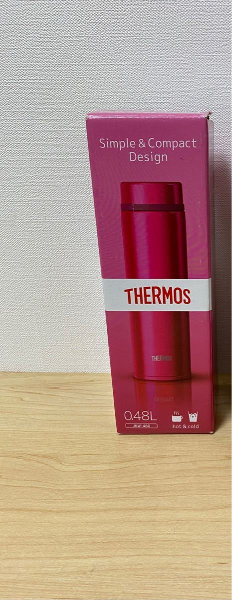 【新品・未使用】サーモス  真空断熱　水筒　ピンク　480ml レッド　 サーモス水筒 ミニボトル