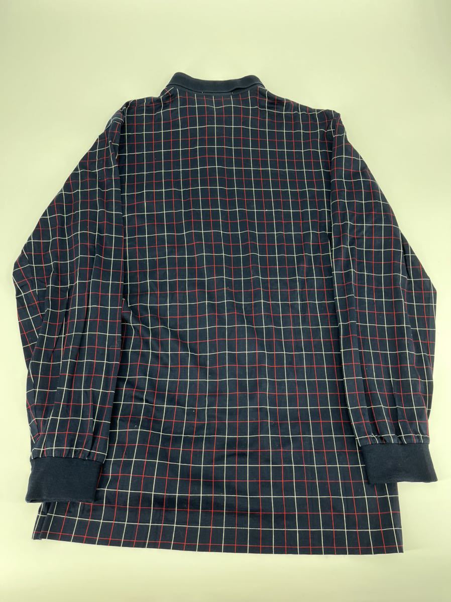 希少/ヴィンテージ/Burberry's /チェック 長袖 ポロシャツ /L /ネイビー /バーバリーズ/長袖シャツ LONDON ロンドン ビッグシルエット_画像9