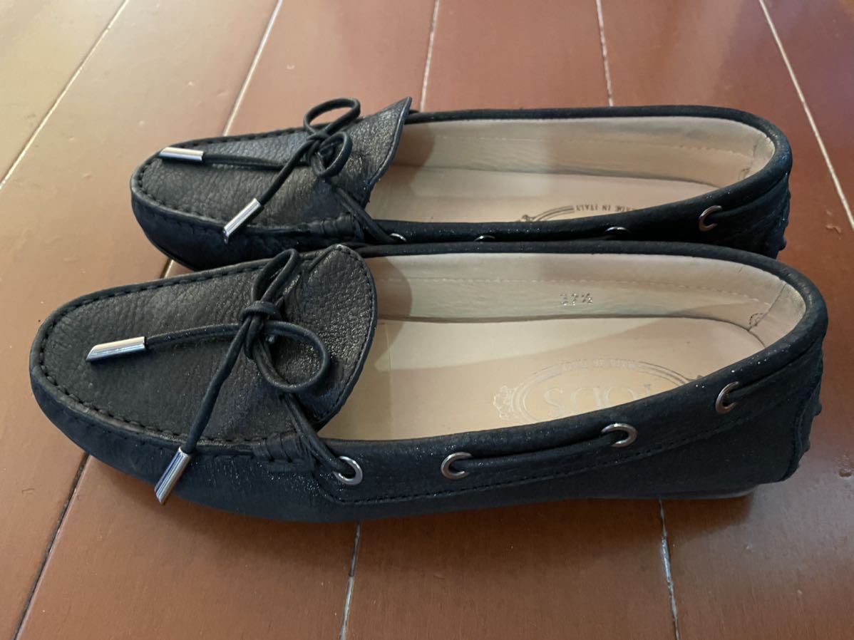 トッズレディースス本革靴色黒サイズ371/2TOD‘Sイタリア製の画像6