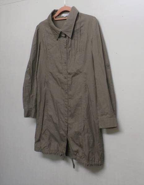 13601　◆　クランプリュス　ロング丈　コットン100　薄手のジャケットワンピース　 サイズ38_画像3