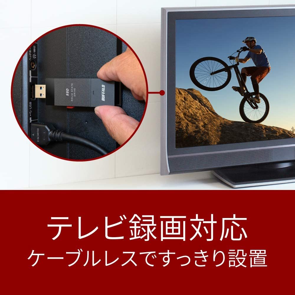 ★送料無料★ 美品 ★　BUFFALO　スティック型 SSD　1TB　SSD-PUT1.0U3-BKA　[テレビ録画/PC/PS5向けUSB3.2(Gen.1)対応]