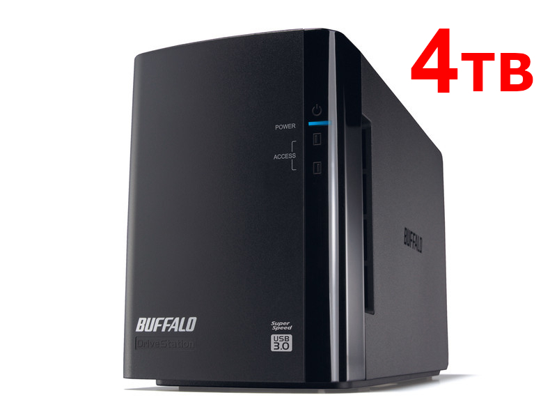 ★送料無料★美品★　BUFFALO　4TB　外付けHDD　HD-WL4TU3/R1J　[ミラーリング(RAID1)機能搭載　USB3.0　ドライブステーション　2ドライブ]