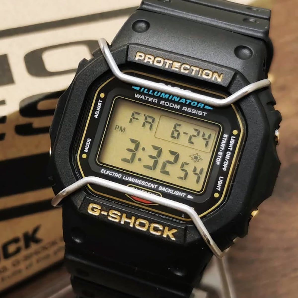 CASIO G-SHOCK DW-5600E ゴールド + メタル遊環 + ワイヤー CASIO G-SHOCK DW-5600E ゴールド + メタル遊環 + ワイヤー