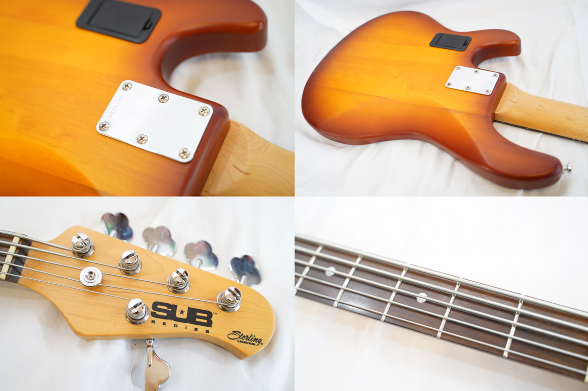 *Sterling by Musicman*S.U.B RAY5 Sting Ray 5 string base Honey Burst Musicman condition excellent *
