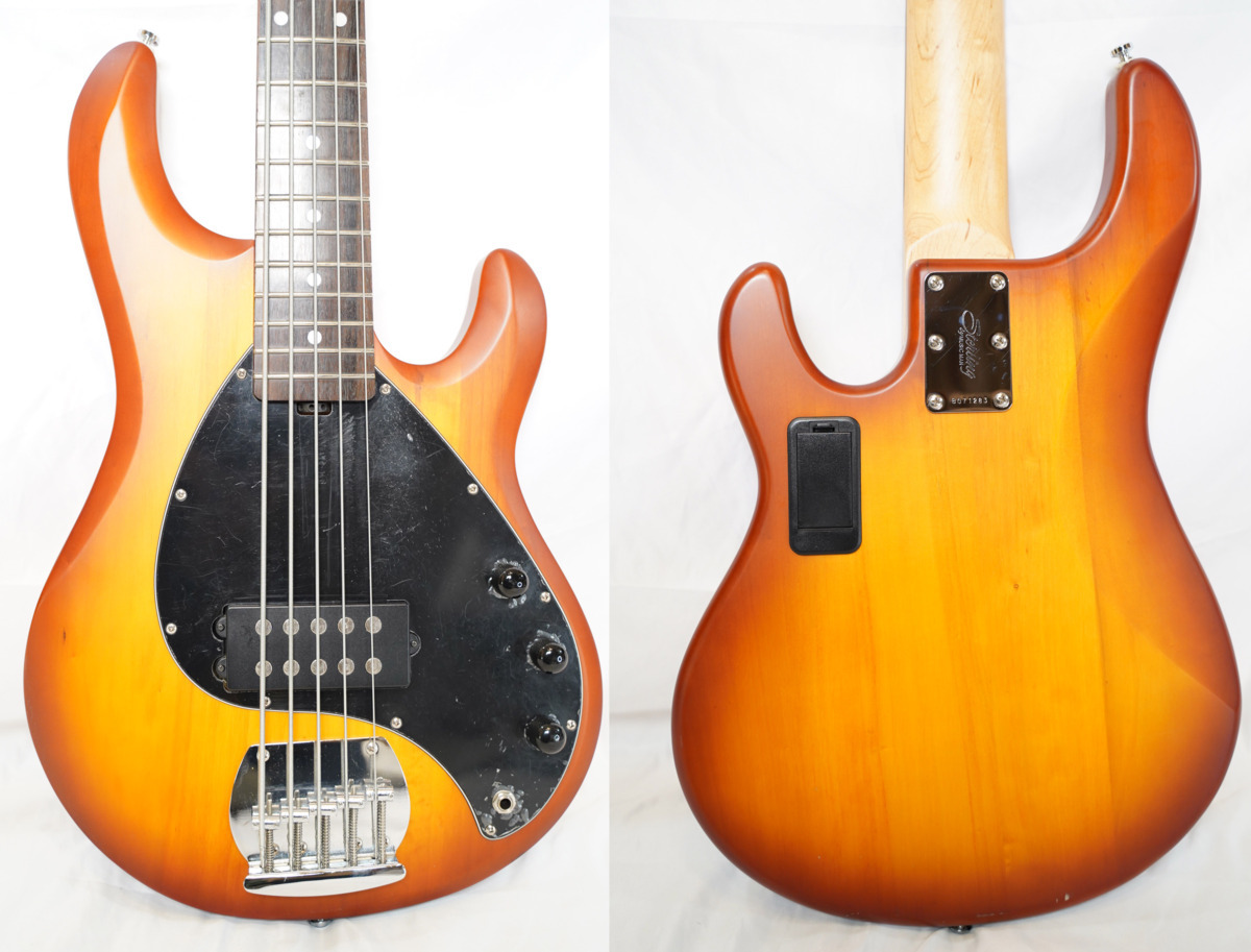 *Sterling by Musicman*S.U.B RAY5 Sting Ray 5 string base Honey Burst Musicman condition excellent *