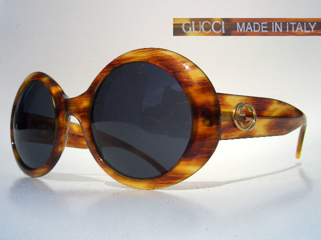 □ OLD GUCCI Vintage ITALY オールド グッチ まんまる べっ甲柄 GC