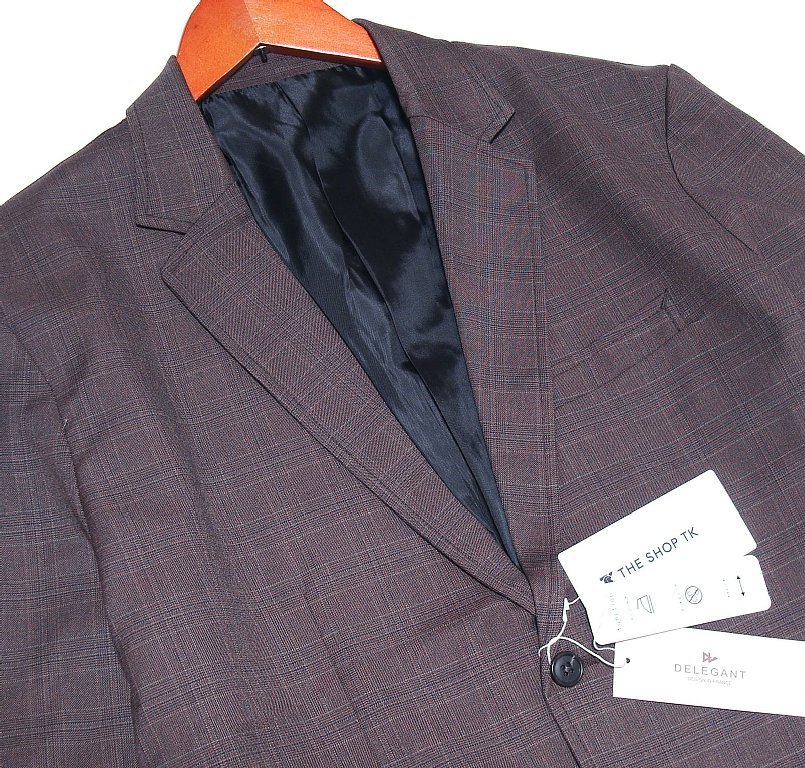  новый товар!! Takeo Kikuchi SHOP TK 2B Glenn проверка tailored jacket Brown 04 (XL) * мужской DELEGANT общий обратная сторона стрейч весна осень чай LL