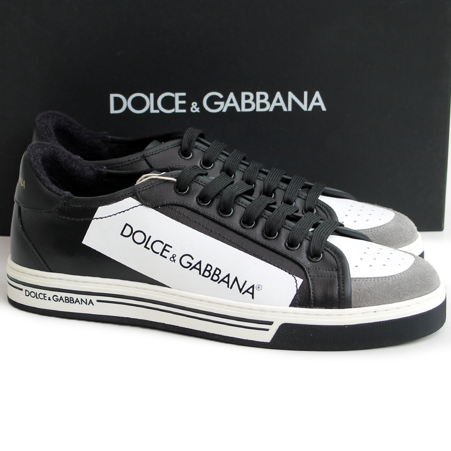 未使用・箱・保管袋付★ドルチェ&ガッバーナ DOLCE&GABBANA★ローカットスニーカー 8.5=27.5 CS1589 イタリア製 メンズ ロゴ q-519_画像1