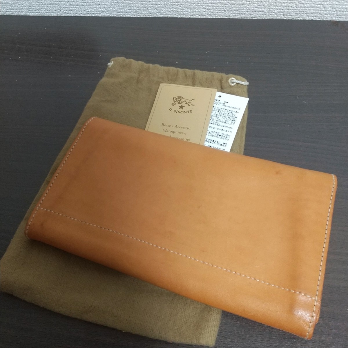 新品 イルビゾンテ 本革 レザー 財布 ウォレット ツートン ナチュラル
