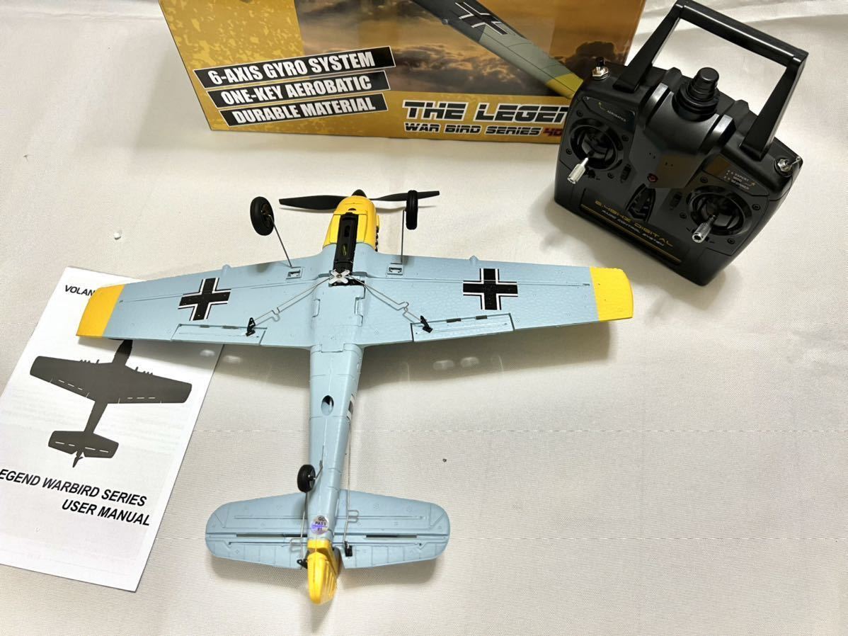 新登場 バッテリー3本 組立不要 Volantex EACHINE BF109 戦闘機 4CH 400mm オープンTX ジャイロ即飛行 100g以下規制外 RCラジコン飛行機