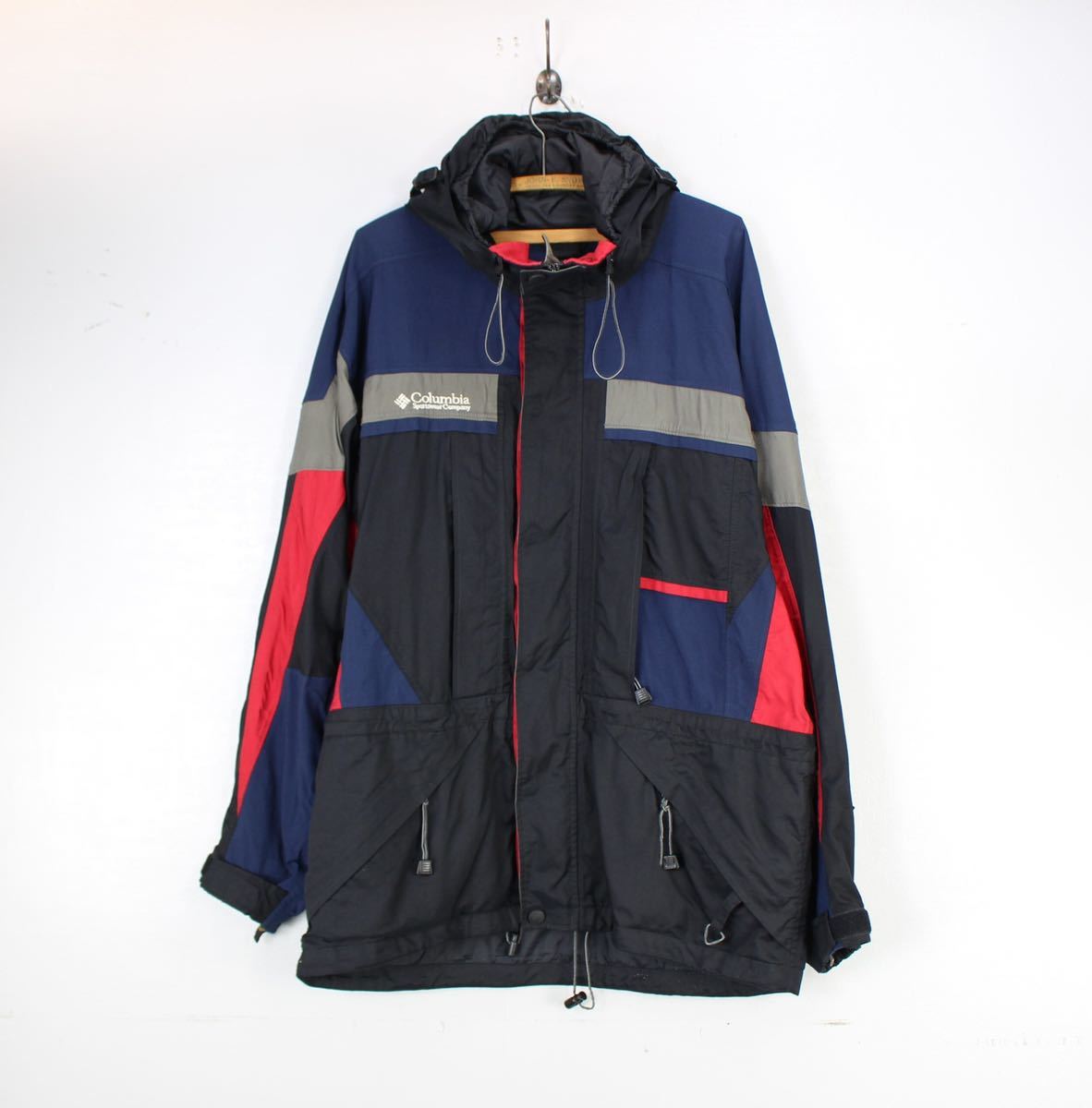 USA VINTAGE Columbia LOGO NYLON PARKA/アメリカ古着コロンビアロゴナイロンパーカー_画像4