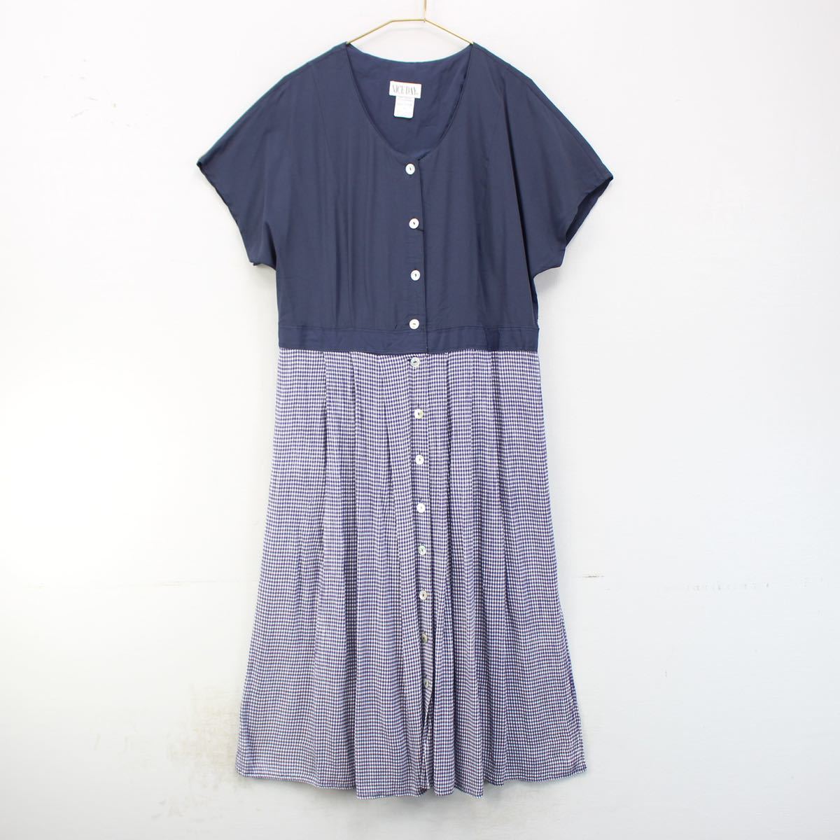 EU VINTAGE NICE DAY FRONT BUTTON DESIGN ONE PIECE/ヨーロッパ古着フロントボタンデザインワンピース