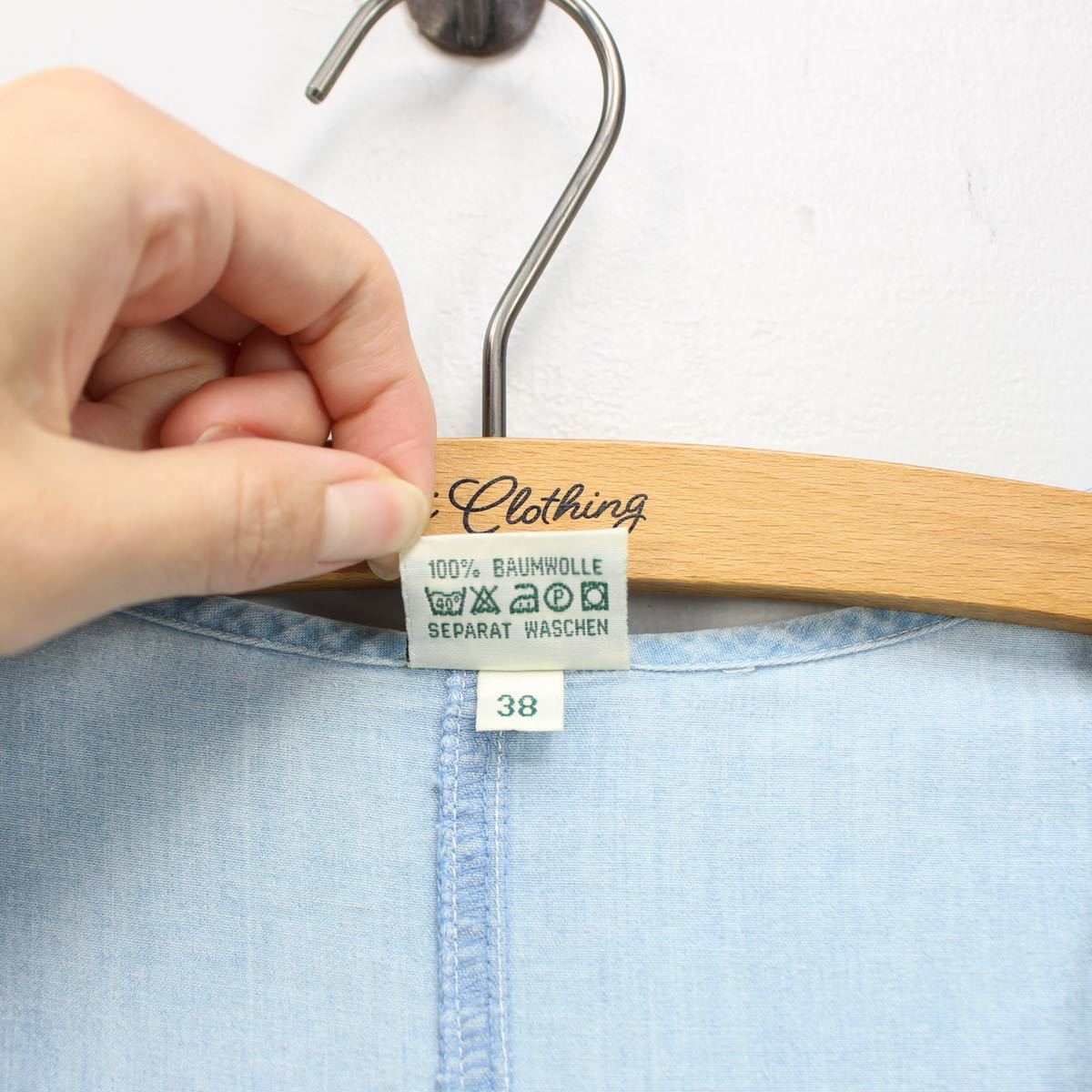 SPECIAL ITEM* EU VINTAGEヨーロッパ古着刺繍デザイン半袖デニム
