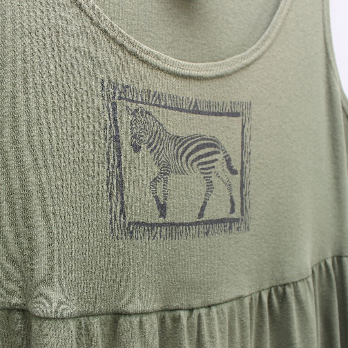 USA VINTAGE ZEBRA DESIGN NO SLEEVE ONE PIECE/アメリカ古着シマウマデザインノースリーブワンピース_画像7