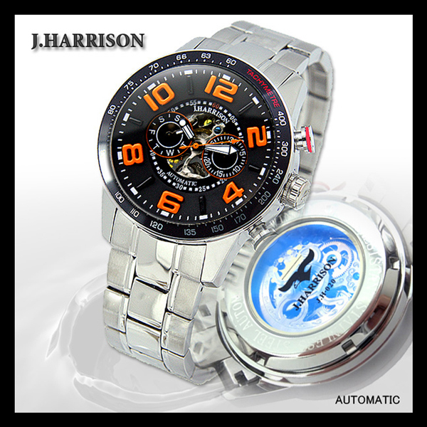 J.HARRISON ジョンハリソン 3D 多機能 両面スケルトン 自動巻 時計 腕時計 JH-020BO (5) 新品_画像2