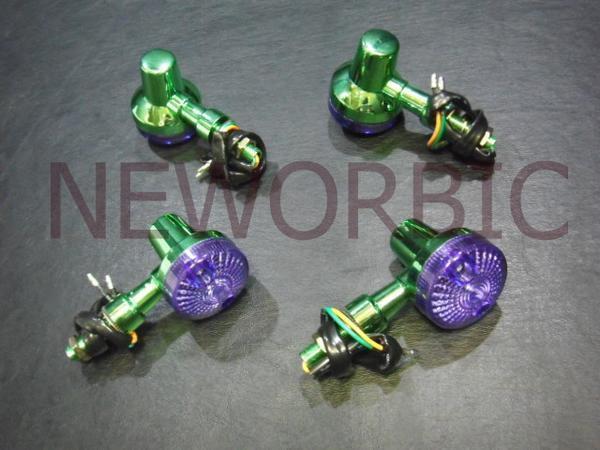 G-308/GS400用ミニウインカー4個SET＊紫×緑メッキボディ_画像1