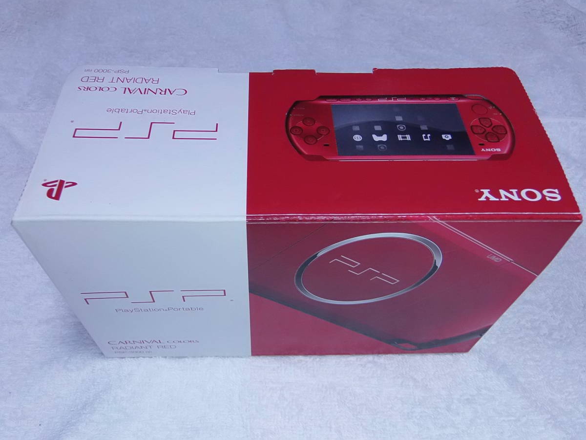 未使用 新品同様 PSP-3000 ラディアント・レッド 本体、液晶画面は