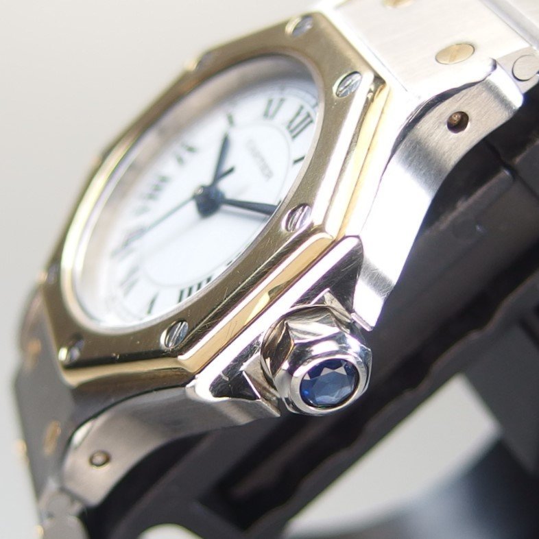 【人気モデル 機械式 美品】CARTIER カルティエ Santos Octagon サントス オクタゴン K18YGxSS 自動巻 レディース 腕時計 箱付「18897」_画像4