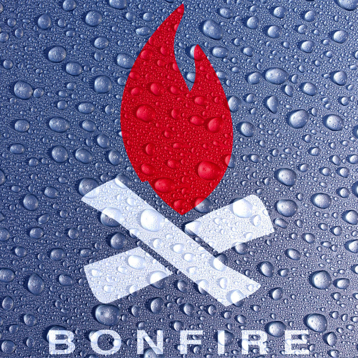 送料無料◆BONFIRE ボンファイア 焚火カッティングステッカー◆ホワイトレッド｜25×18.5cm｜超防水 UVカット 屋外使用可【C001】_画像1