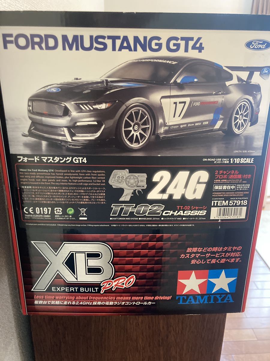 新品 タミヤ 1/10 RC フォード マスタング GT4 XB （エキスパートビルト） TT-02 シャーシ プロポ付 完成品 TAMIYA