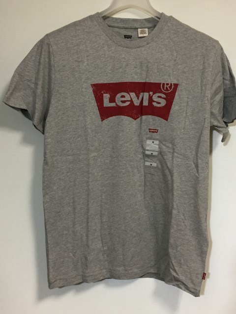 Levi's Levice Bat Wing логотип с коротким рукавом T -Fore Grey L Size 177830200 Новый