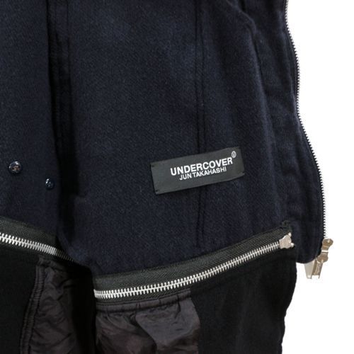 UNDERCOVER アンダーカバー 21AW 縮絨レイヤードブルゾンコート 2 ブラック ネイビー_画像4