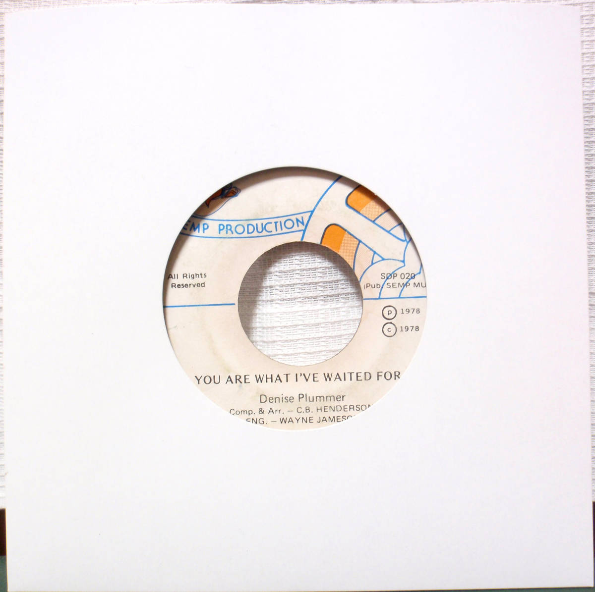 試聴 7inch. 極上カリビアン・ディスコ DENISE PLUMMER / YOU ARE WHAT I’VE WAITED FOR□ラテン disco soul rare groove サバービア muro_画像1