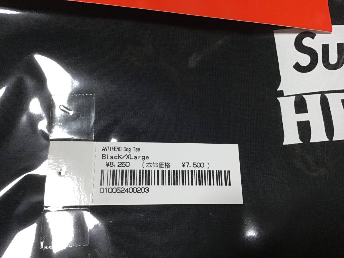 XLサイズ 新品国内正規 22ss Supreme ANTIHERO Dog Tee Black