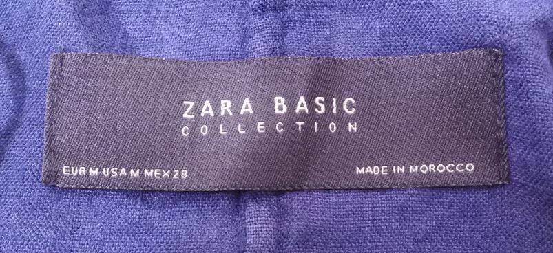 ZARA BASIC ザラ ジャケット ボタンレス 上着 Mサイズ ネイビー 七分袖 春夏 ondrmi a201h0605_画像5