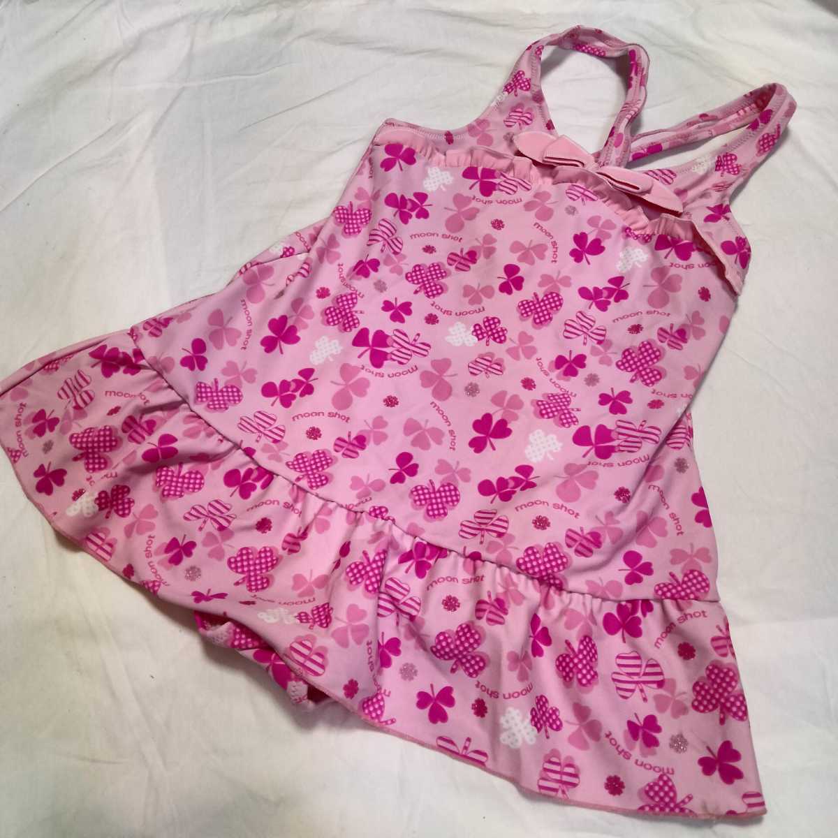 キッズ水着 ワンピース水着 女の子 140 ピンク系クローバー柄 ラメ入り 2609 ついに再販開始