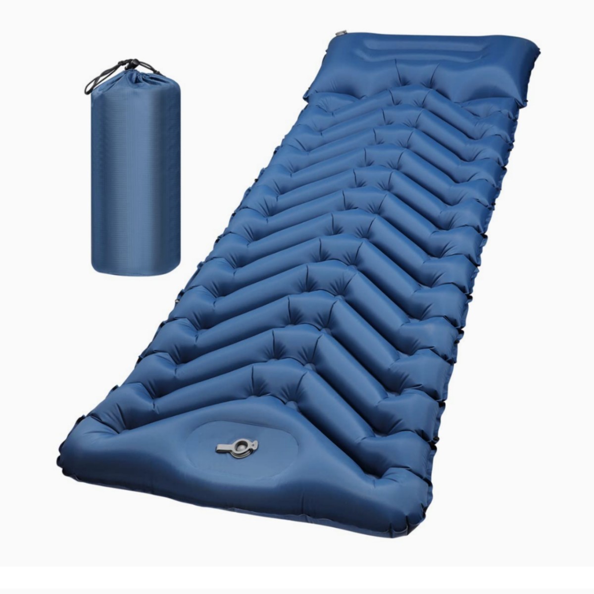 キャンプマット アウトドアマット テントマット キャンピングマット エアーマット 足踏み式 枕付き 防水 折り畳み式