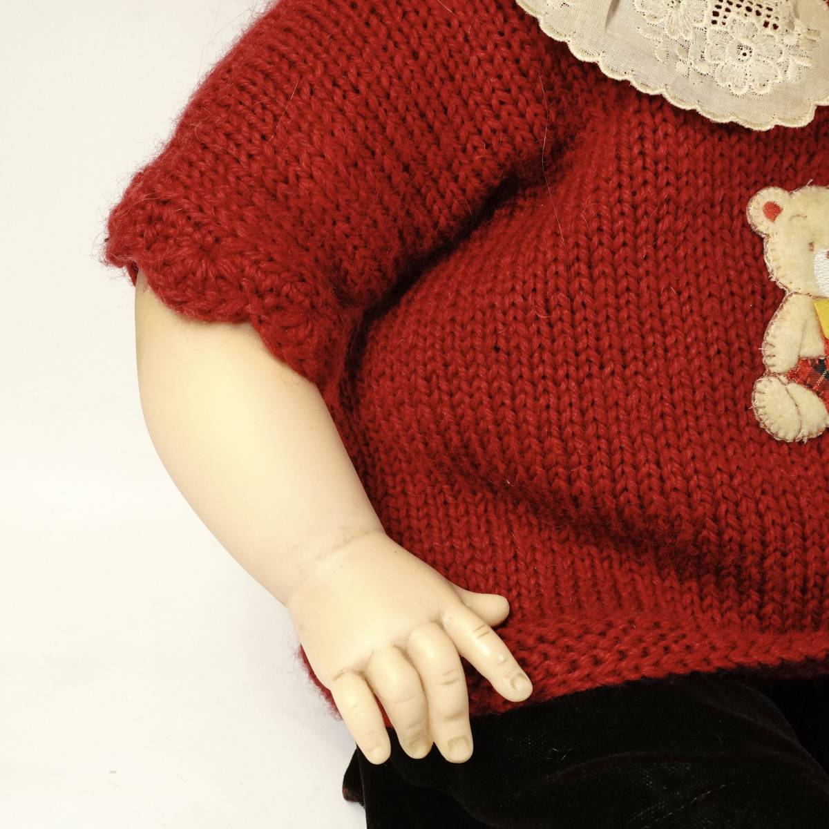 1984年　セキグチ　コロール　ドール 抱き人形　スリープアイ　ソフトビニール 全長58cm　赤いニットを着た三編みの可愛い女の子 TK_画像6