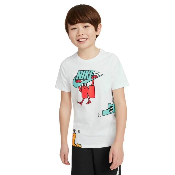 NIKE ジュニア Tシャツ ショートパンツ セットアップ 白 紺 150 ナイキ スウェット 上下セット 夏 キャラ DJ5380-100 DA0806-492_画像3