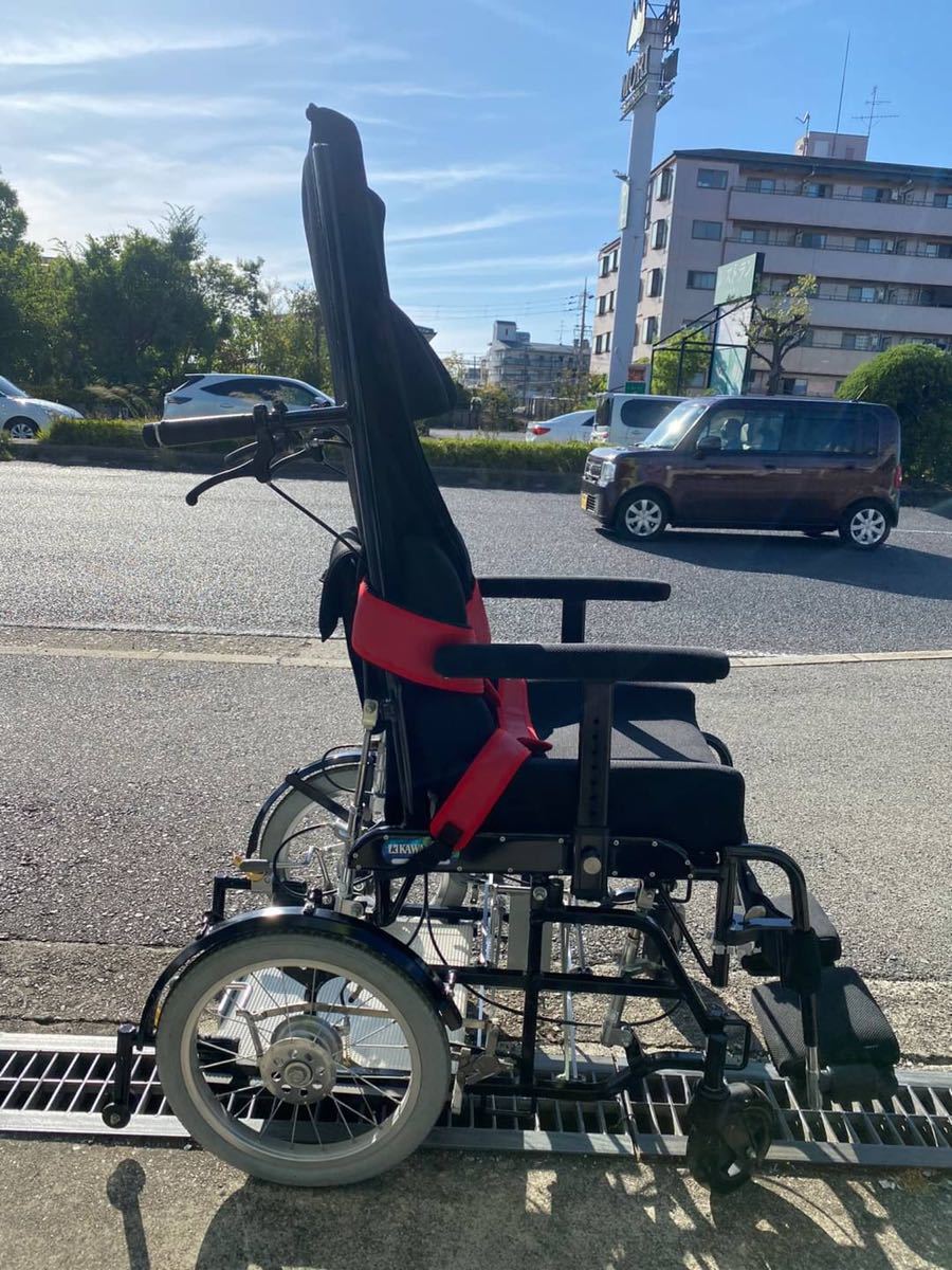 ○I7898 KAWMURA カワムラサイクル　リクライニング車椅子 車いす ○_画像3