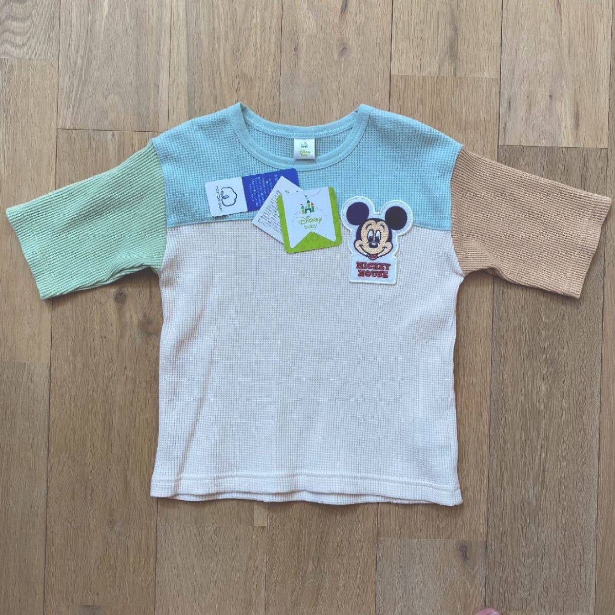 新品タグ付き】ミッキーワッフルTシャツ 100 子供服 ベビー服 | www
