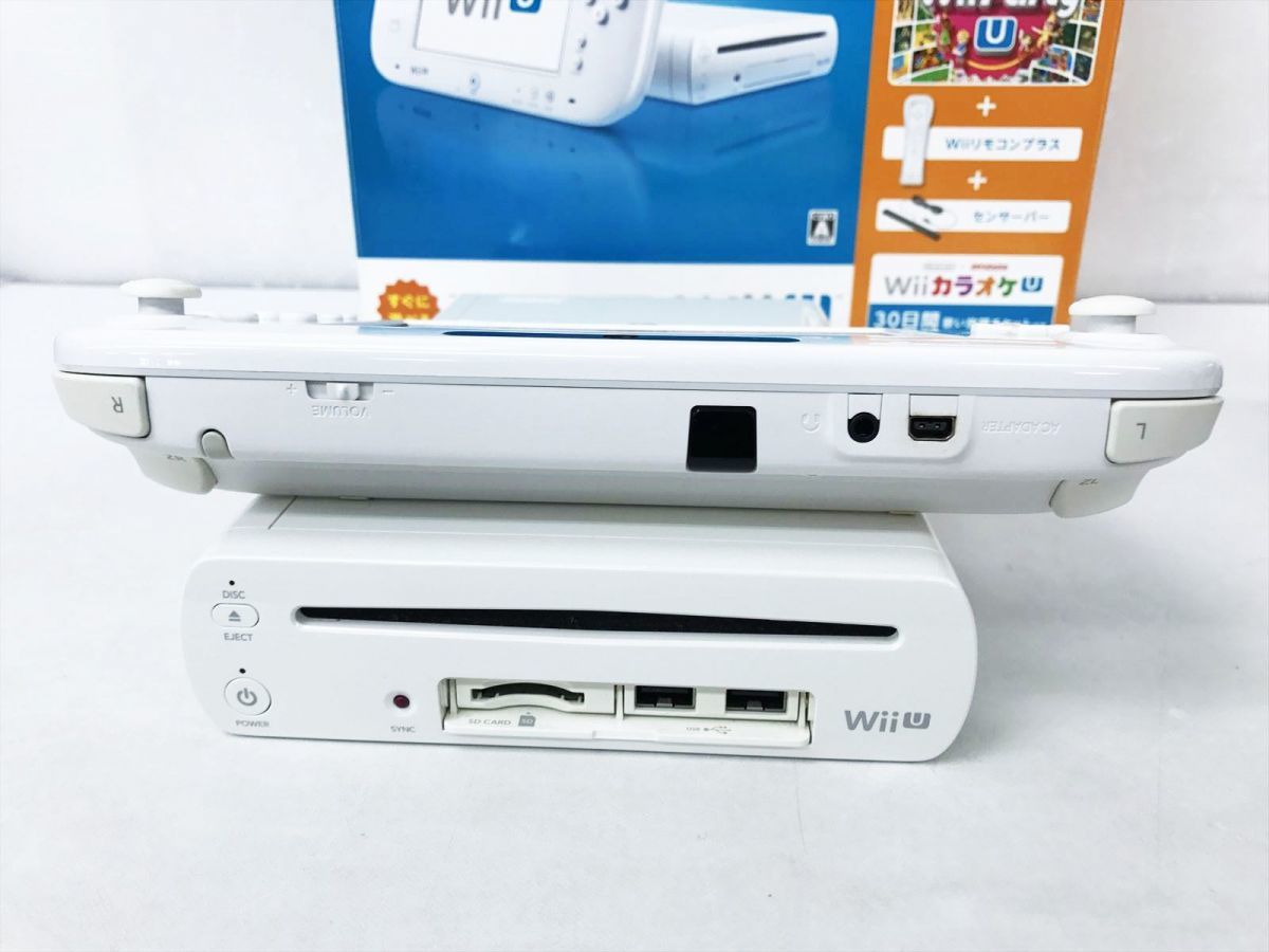 【1円】任天堂 WiiU 本体 ファミリープレミアムセット 32GB ホワイト Wiiリモコンプラス センサーバー 動作確認済 DC07-405jy/G4_画像4
