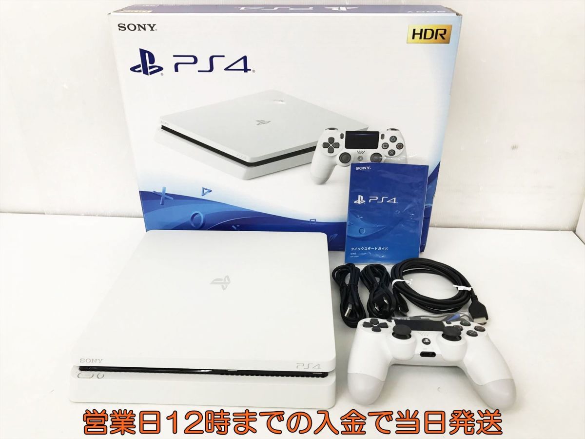 【1円】PS4 本体 セット 500GB ホワイト SONY PlayStation4 CUH-2200A 動作確認済 箱 コントローラー DC10-204jy/G4_画像1