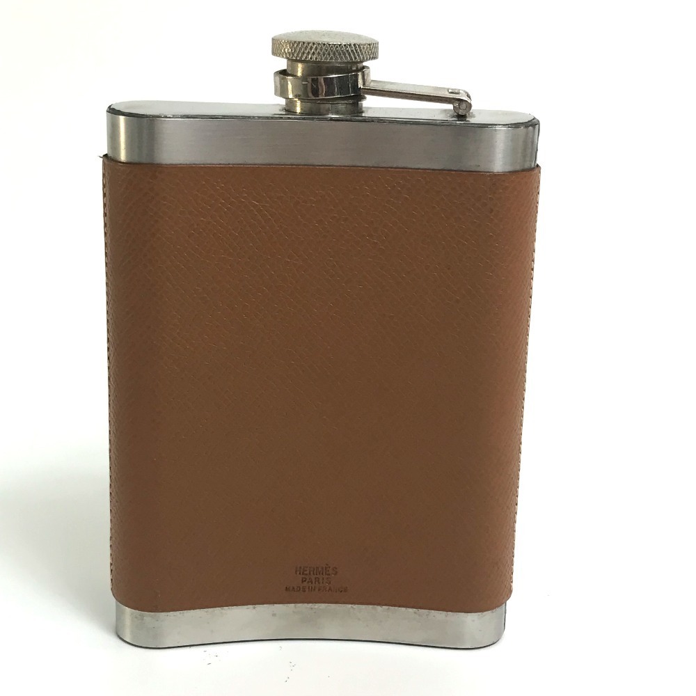 HERMES エルメス ウイスキーボトル スキットル 水筒 SS×レザー