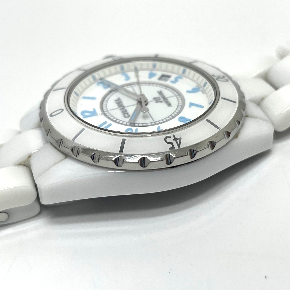 CHANEL シャネル H3827 ブルーライト J12 デイト 自動巻き 腕時計 セラミック ホワイト メンズ【中古】_画像8