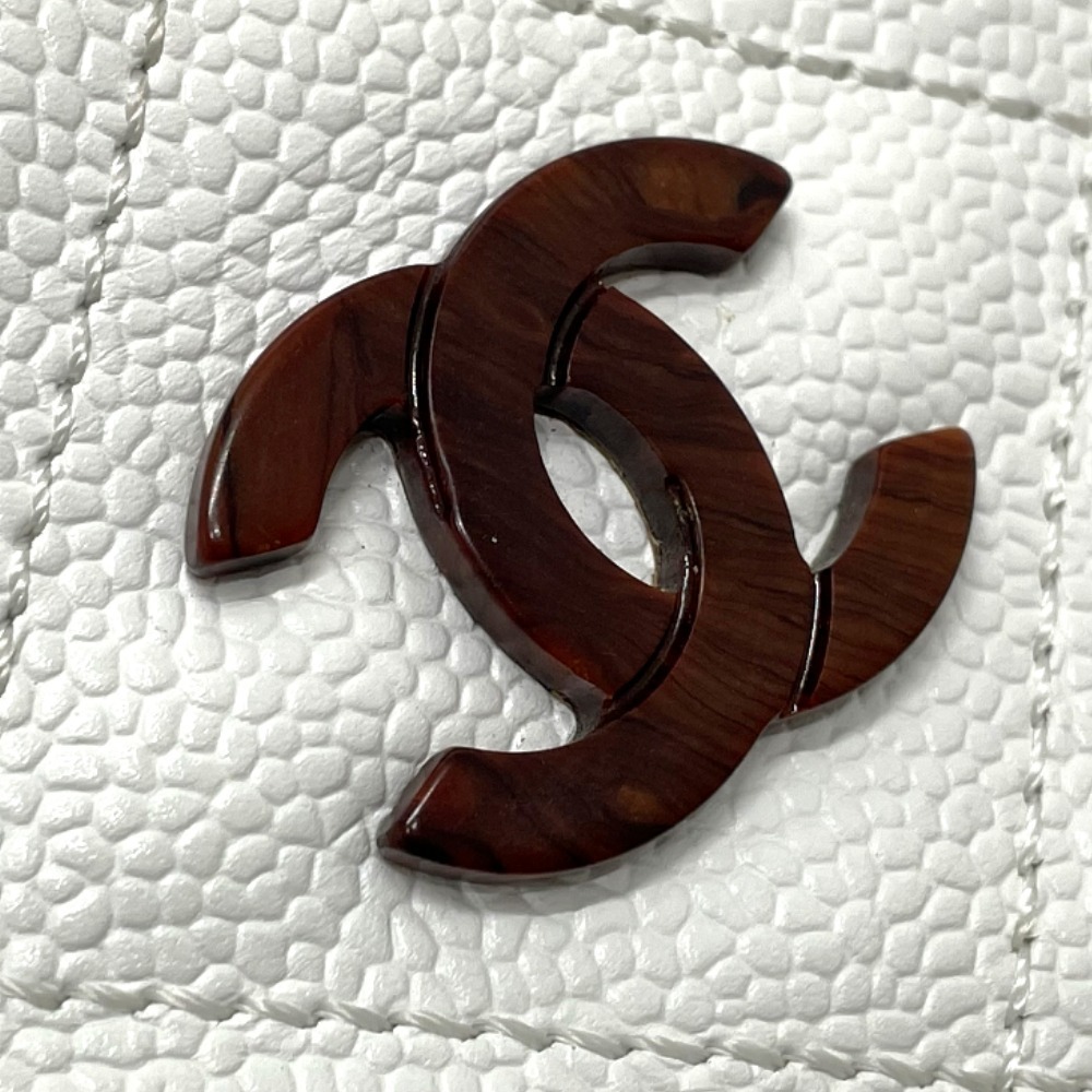 CHANEL シャネル CCココマーク マトラッセ ラウンドハンドル ウッド調