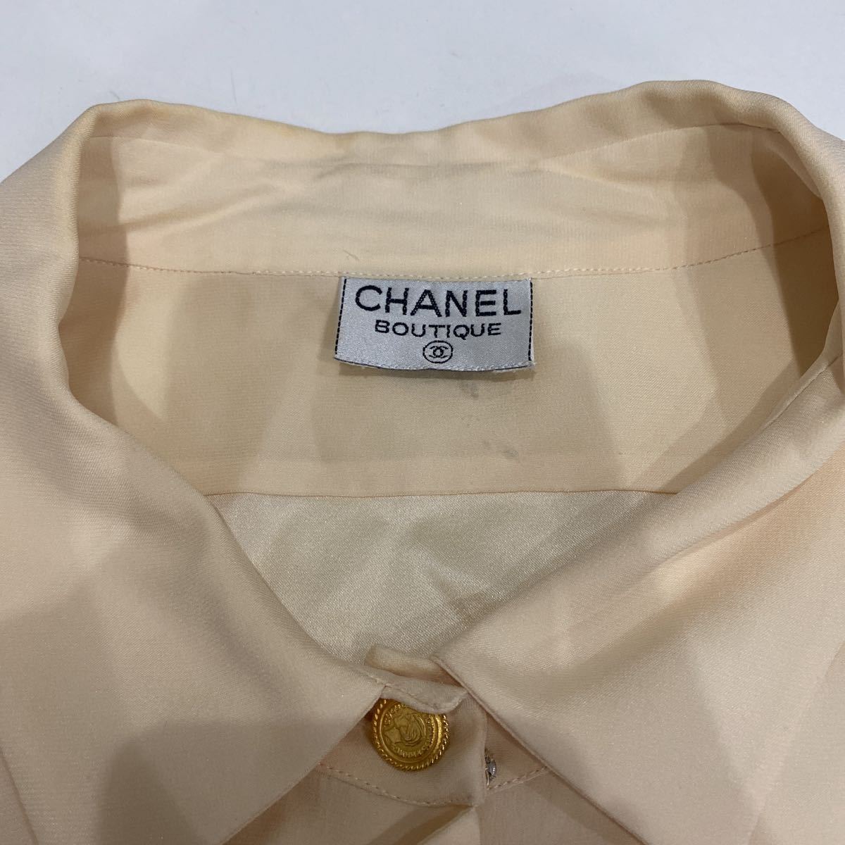 ☆CHANEL シャネル 長袖シャツ シャツ ブランドシャツ ベージュ 薄手