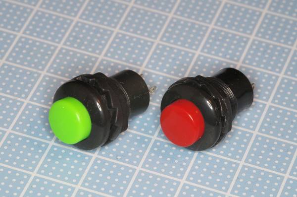 プッシュ ボタン スイッチ 11.3mm 赤、緑（2個セット）_画像1