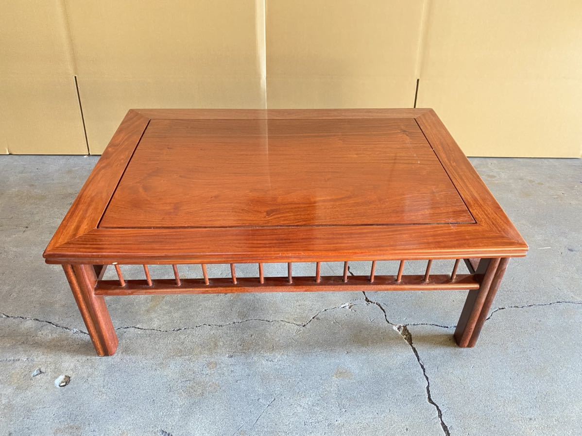 ▲J1113 卓 机 テーブル 木製 唐木 食卓テーブル サイドテーブル ダイニングテーブル 飾り台 置物 茶道具 現状品 長さ:約34cm 重さ:約7.2kg