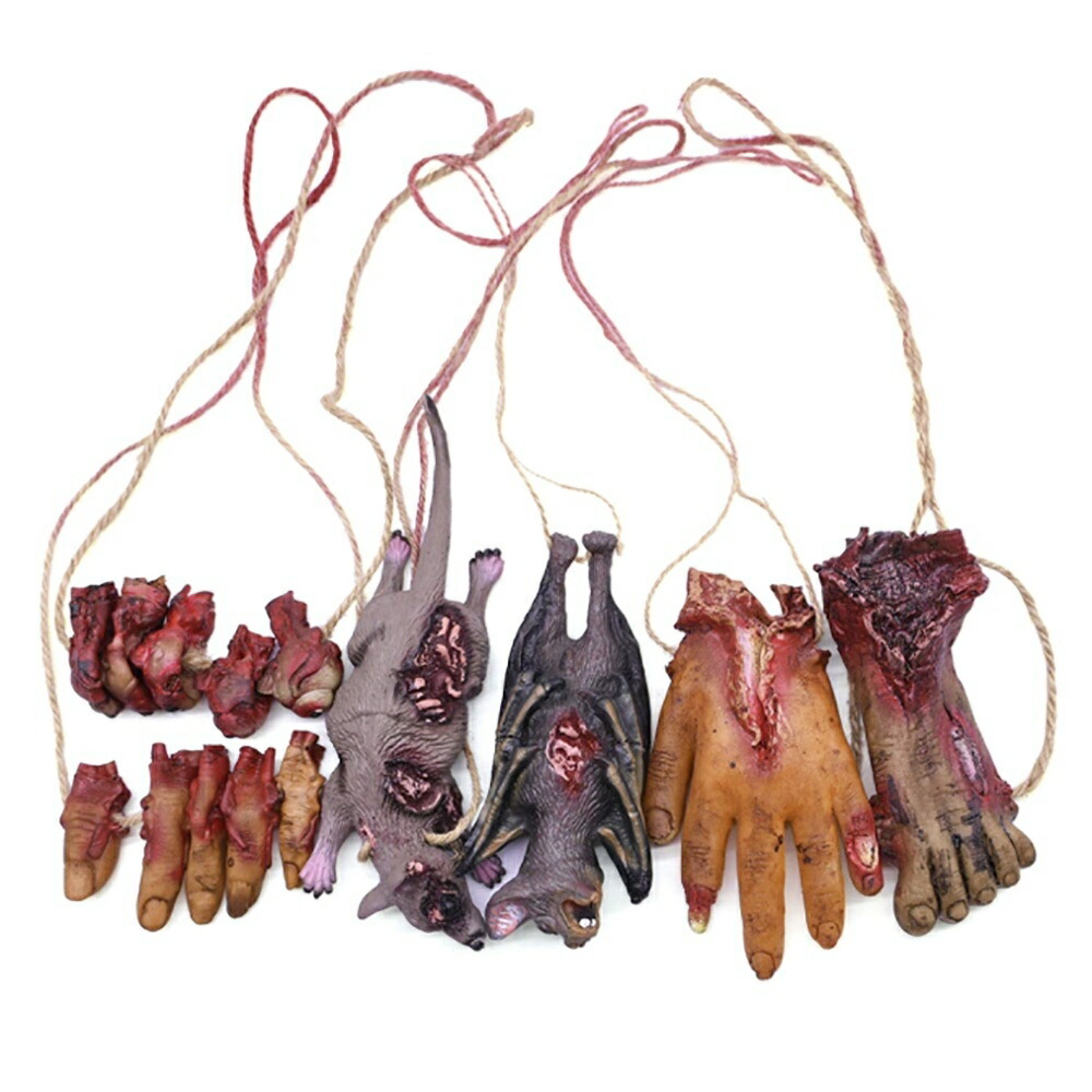 [ single goods ][ hand ] Halloween hand or pair or mouse or bat ..zombi. ornament hanging lowering horror real real birthday decoration attaching interior scratch 