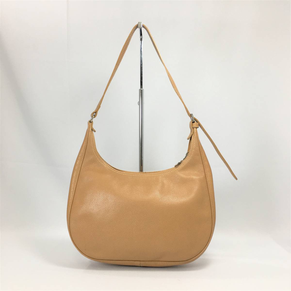 ロンシャン ワンショルダーバッグ レザー ライトブラウン シルバー金具 ハンドバッグ LONGCHAMP_画像2