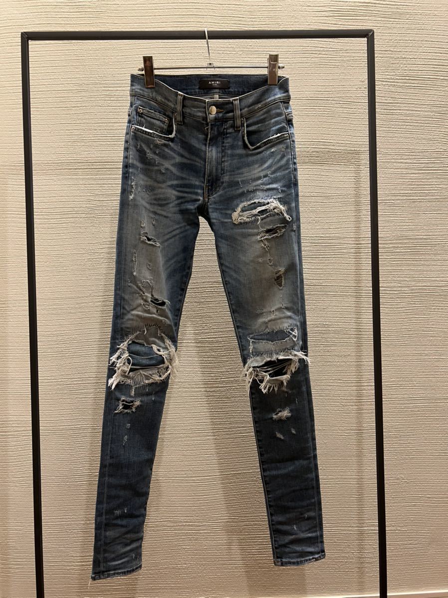 AMIRI SUPER REPAIR JEAN アミリ　ダメージ　デニムパンツ　28 denim pants_画像1